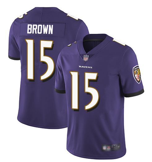 Men Baltimore Ravens #15 Brown Purple Nike Vapor Untouchable Limited NFL Jerseys